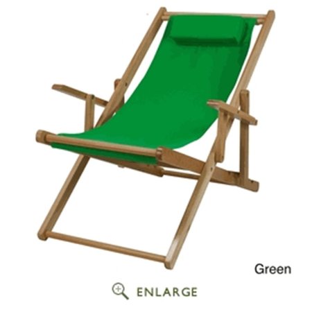 CASUAL HOME 114-00-011-33 Sling Chair, Natural Frame with Green Canvas CA627304